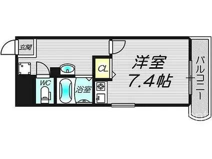 フローライト新大阪(ワンルーム/5階)の間取り写真