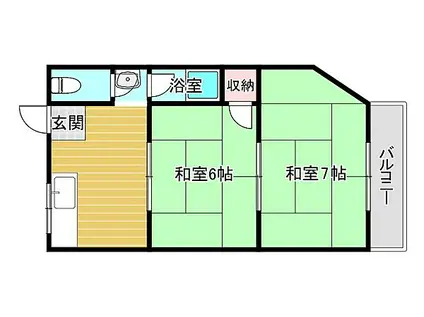 第3ロックマンション(2DK/3階)の間取り写真