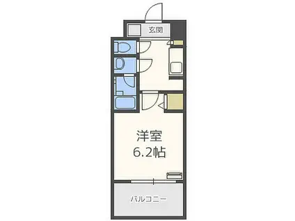 スプランディッド難波II(1K/12階)の間取り写真