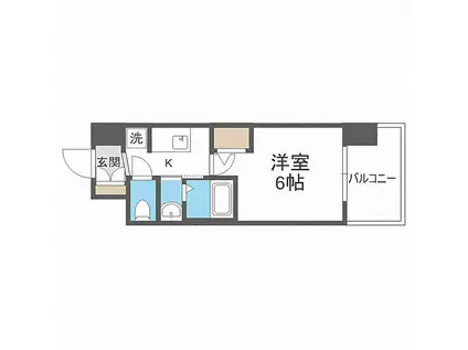 エステムコート大阪ウエストII(1K/3階)の間取り写真