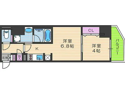 ファーストフィオーレ東梅田(1DK/13階)の間取り写真