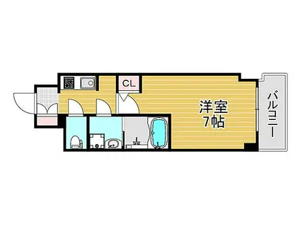 S-RESIDENCE福島ALOVITA(1K/4階)の間取り写真