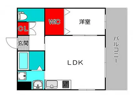 ブリリアントコートパーリオ(1LDK/8階)の間取り写真