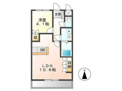 サンロード(1LDK/2階)の間取り写真