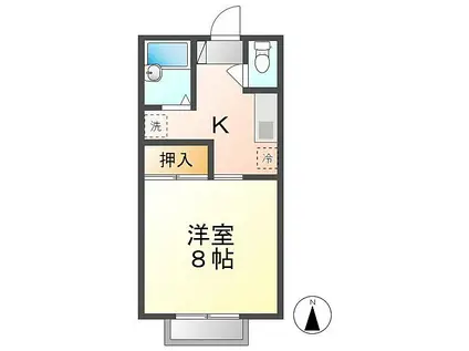 JR小海線 東小諸駅 徒歩12分 2階建 築36年(1K/1階)の間取り写真