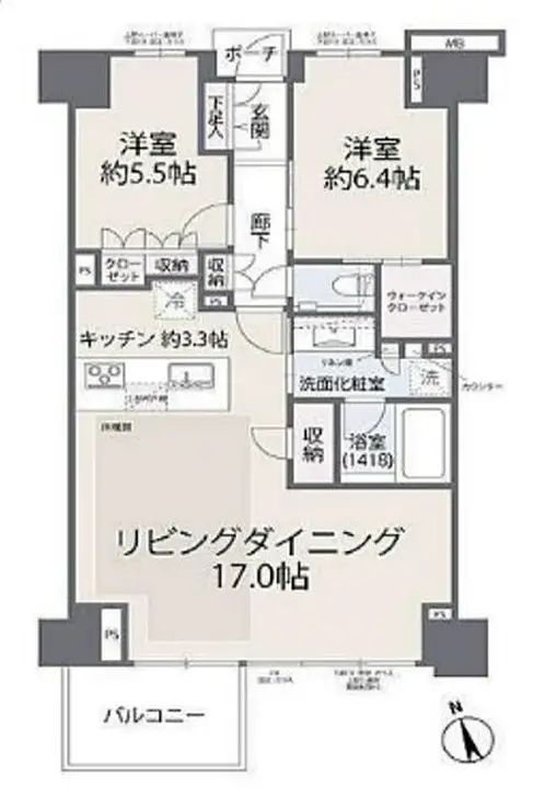 プラウド銀座東レジデンス 3階階 間取り