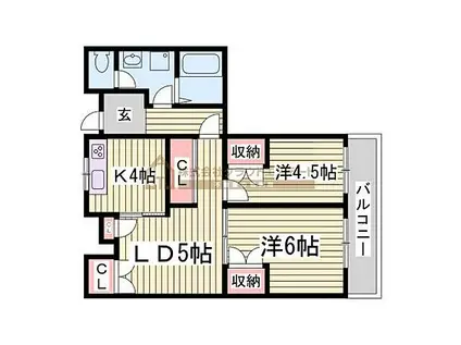 昭和レジデンス(2LDK/3階)の間取り写真