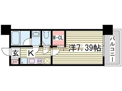 アーデンタワー神戸元町(1K/13階)の間取り写真