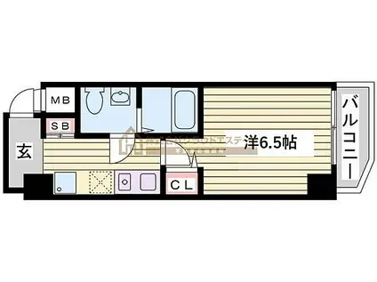 グリーン・ネス神戸駅前(1K/3階)の間取り写真