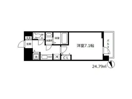 神戸新交通ポートアイランド線 貿易センター駅 徒歩2分 15階建 築8年(1K/3階)の間取り写真