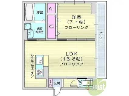 D-ROOM小田原五丁目(1LDK/3階)の間取り写真