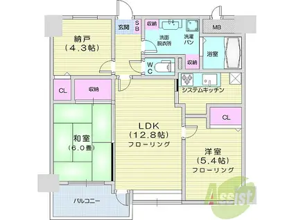 ライオンズマンション支倉丁(2SLDK/9階)の間取り写真