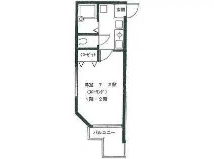 メーハン高谷(1K/1階)の間取り写真