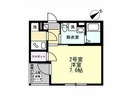 ベイルーム横須賀逸見(1K/3階)の間取り写真