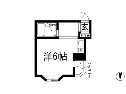 小戸マンション(ワンルーム/2階)の間取り写真