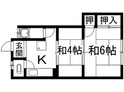 南花屋敷マンション(2K/2階)の間取り写真