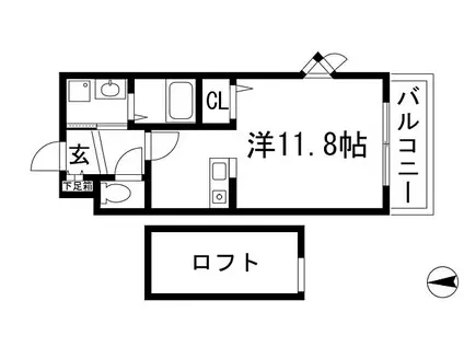 メゾンドグラースN(ワンルーム/2階)の間取り写真