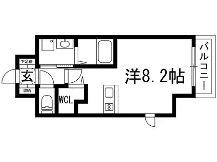 ONLYONE川西中央2(ワンルーム/4階)の間取り写真