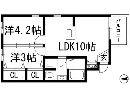 COMODO(2LDK/2階)の間取り写真