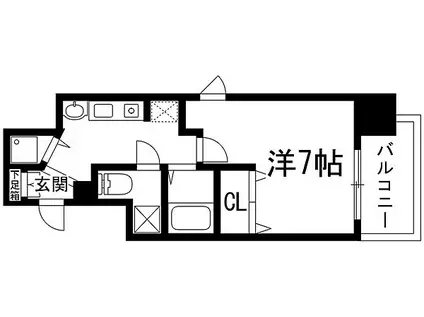 エコロジー宝塚レジデンス(1K/3階)の間取り写真