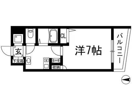 エコロジー宝塚レジデンス(1K/5階)の間取り写真