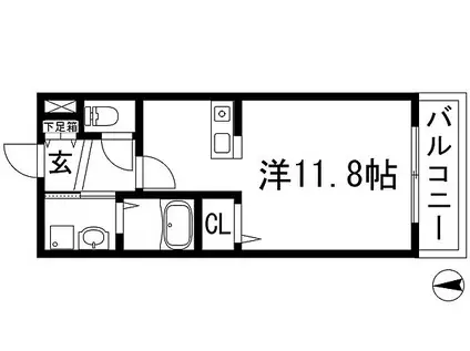 メゾンドグラースN(ワンルーム/1階)の間取り写真