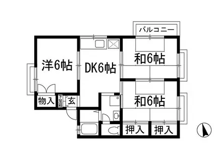 メゾンフレール(3DK/1階)の間取り写真