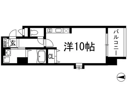 ドルチェヴィータ池田DUE(ワンルーム/9階)の間取り写真