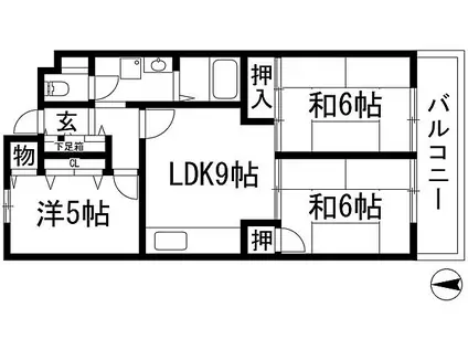 ロックウェルハウス(3LDK/4階)の間取り写真