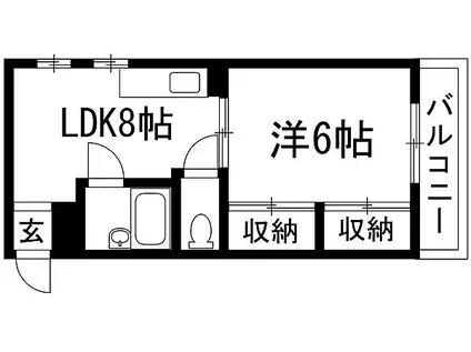 村路マンション(1LDK/2階)の間取り写真