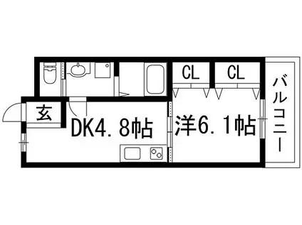 栄根コーポラス(1DK/1階)の間取り写真