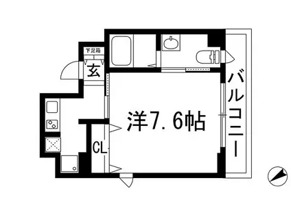 ロイヤルメゾン宝塚(1K/11階)の間取り写真