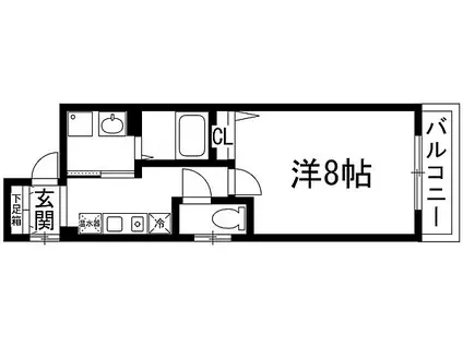 フェリーチェ宝塚(1K/3階)の間取り写真
