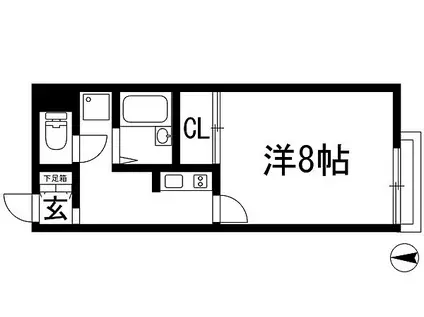 レオネクストめふ(1K/2階)の間取り写真
