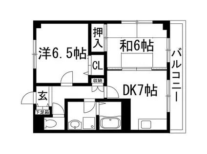 サンハイツ高司1(2DK/3階)の間取り写真