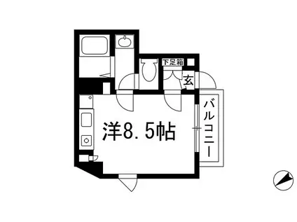 シティハウス高司(ワンルーム/1階)の間取り写真