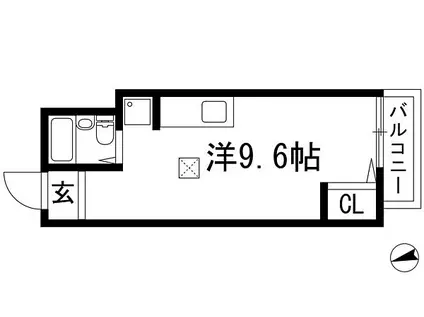 宝塚プルミエール(ワンルーム/1階)の間取り写真
