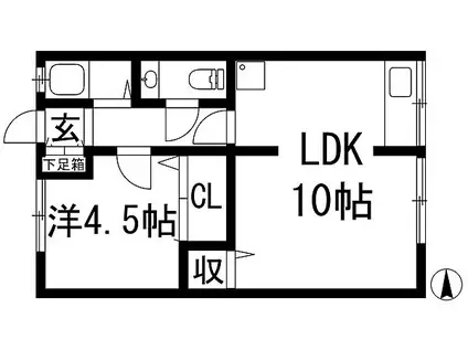 吉岡コーポ(1LDK/2階)の間取り写真