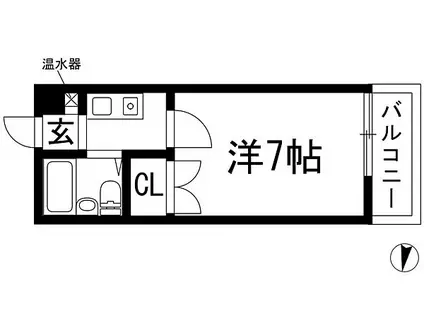 サンガーデンルーム2(1K/2階)の間取り写真