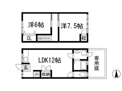 寺本2丁目テラスハウス（5戸1）(2LDK)の間取り写真