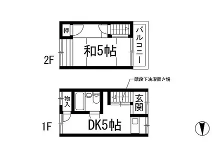 栄町テラスハウス(1DK)の間取り写真