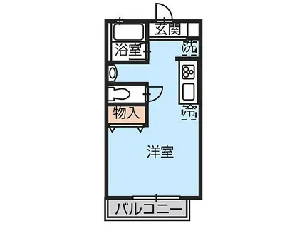 カーサ牧之原(ワンルーム/2階)の間取り写真