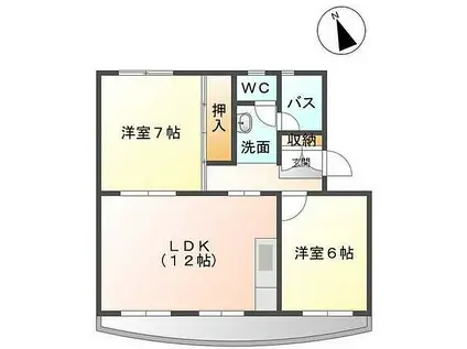 栄田マンション(2LDK/3階)の間取り写真
