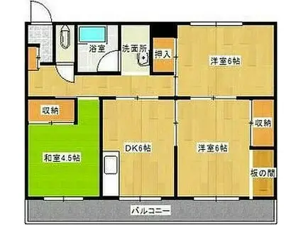 きめたマンション(3DK/3階)の間取り写真