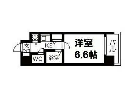 エスティライフ難波西(1K/10階)の間取り写真