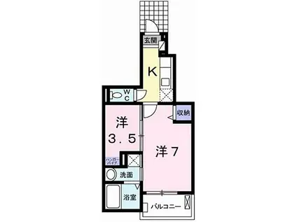 JR播但線 福崎駅 徒歩3分 3階建 築14年(1SK/1階)の間取り写真