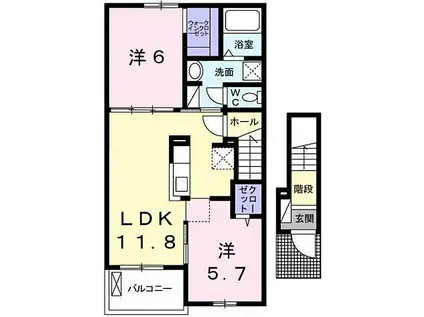 JR播但線 福崎駅 徒歩22分 2階建 築5年(2LDK/2階)の間取り写真