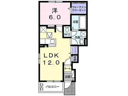 JR赤穂線 坂越駅 徒歩10分 2階建 築3年(1LDK/1階)の間取り写真