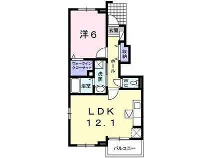 JR播但線 溝口駅 徒歩5分 2階建 築13年(1LDK/1階)の間取り写真