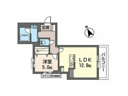 JR東海道・山陽本線 姫路駅 徒歩17分 4階建 築2年(1LDK/3階)の間取り写真